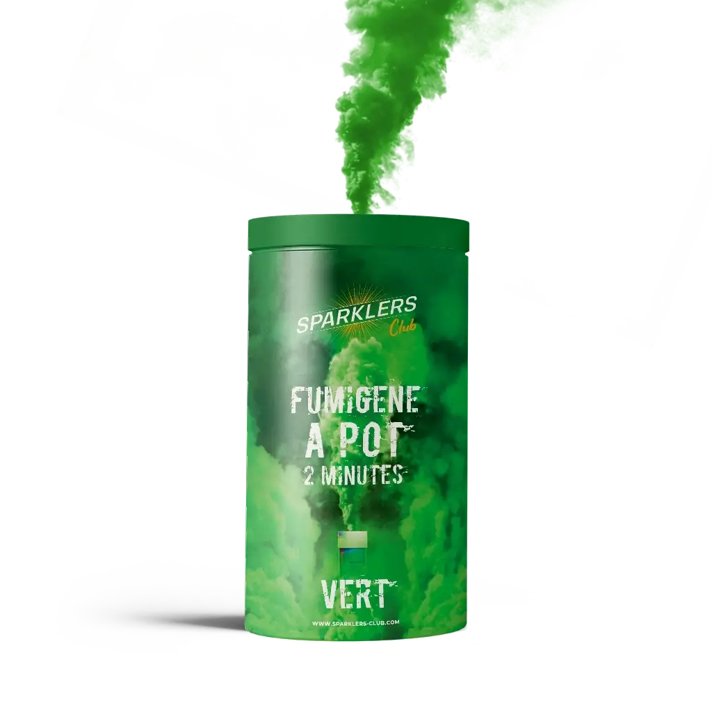 Gros pot fumigène 2 minutes vert 