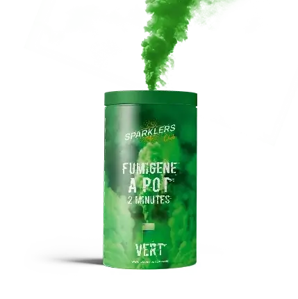 Gros pot fumigène 2 minutes vert 