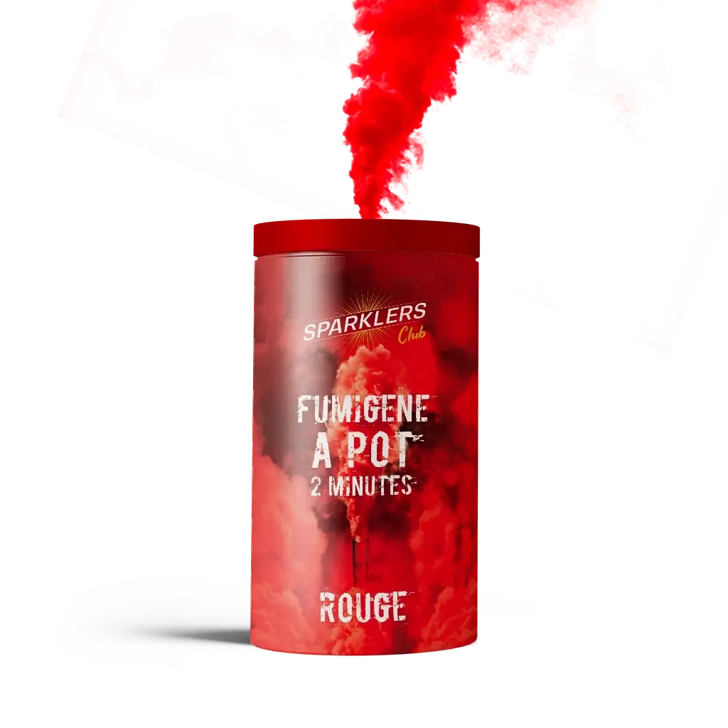 Gros pot fumigène 2 minutes Rouge 