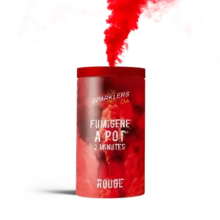 Gros pot fumigène 2 minutes Rouge 