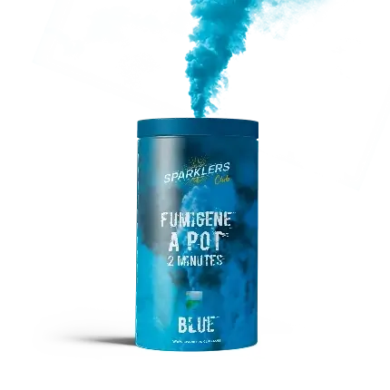 Gros pot fumigène 2 minutes bleu 
