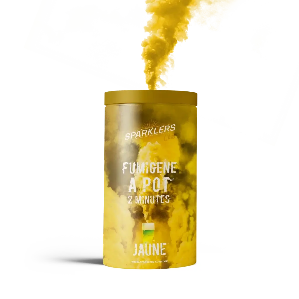 Gros pot fumigène 2 minutes jaune 