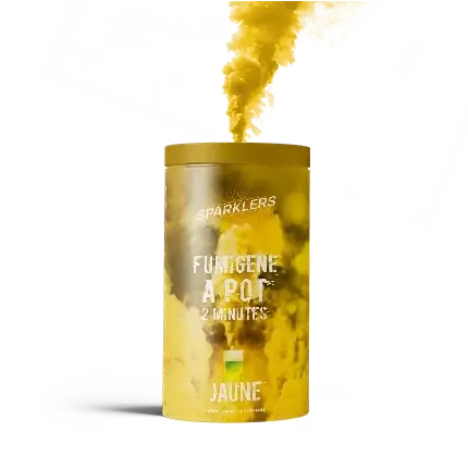 Gros pot fumigène 2 minutes jaune 