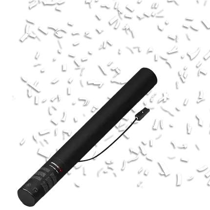 Canon à confettis électrique blanc 50 cm