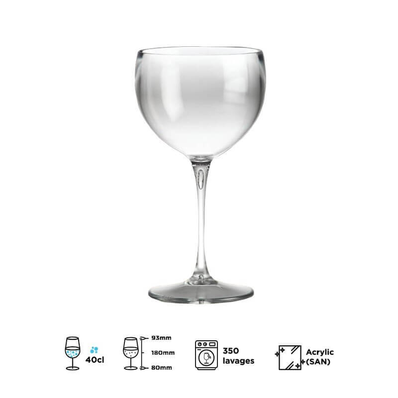 Lot De 6 Verres à Piscine 40cl Transparents - Incassables SAN, Made In France, Lavables 300x, Pour