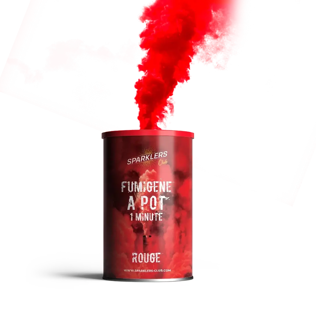 Fumigène en pot 1 minute rouge (à poser au sol) 