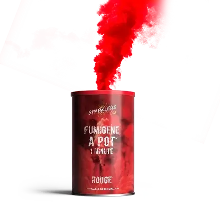 Fumigène en pot 1 minute rouge (à poser au sol) 