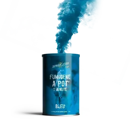 Fumigène en pot 1 minute Bleu (à poser au sol) 