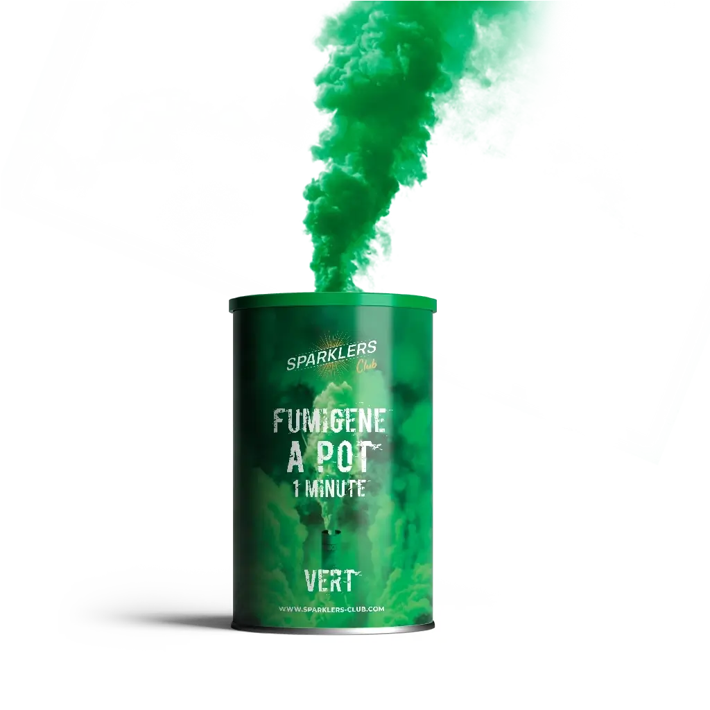 Fumigène en pot 1 minute vert (à poser au sol) 