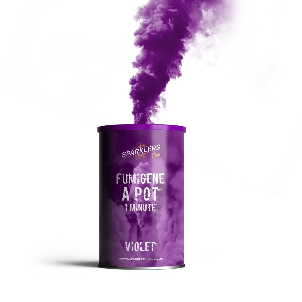  Fumigène en pot 1 minute violet (à poser au sol) 