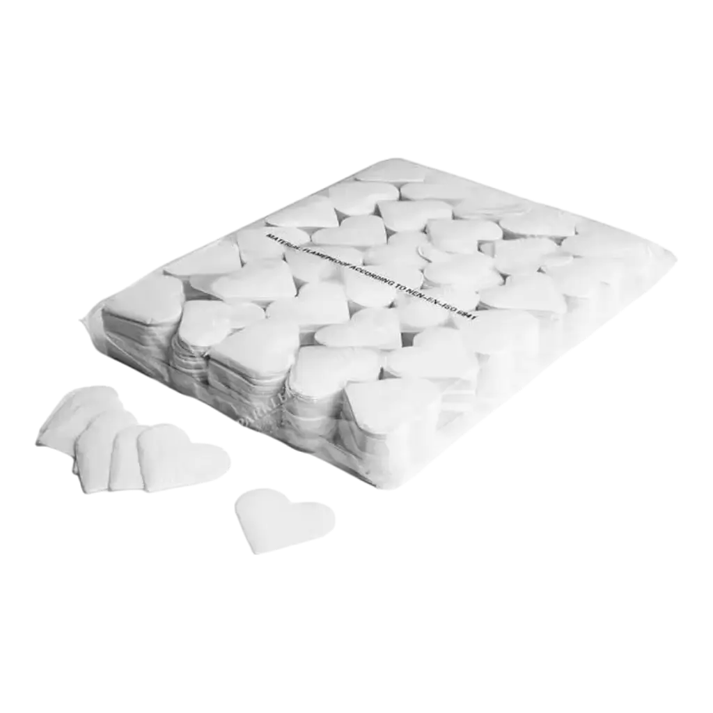  Sac 1KG confettis coeur blanc 
