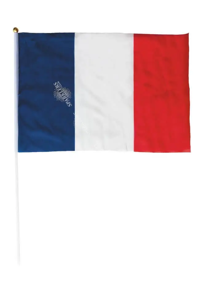 Drapeau France avec baguette 30x45cm