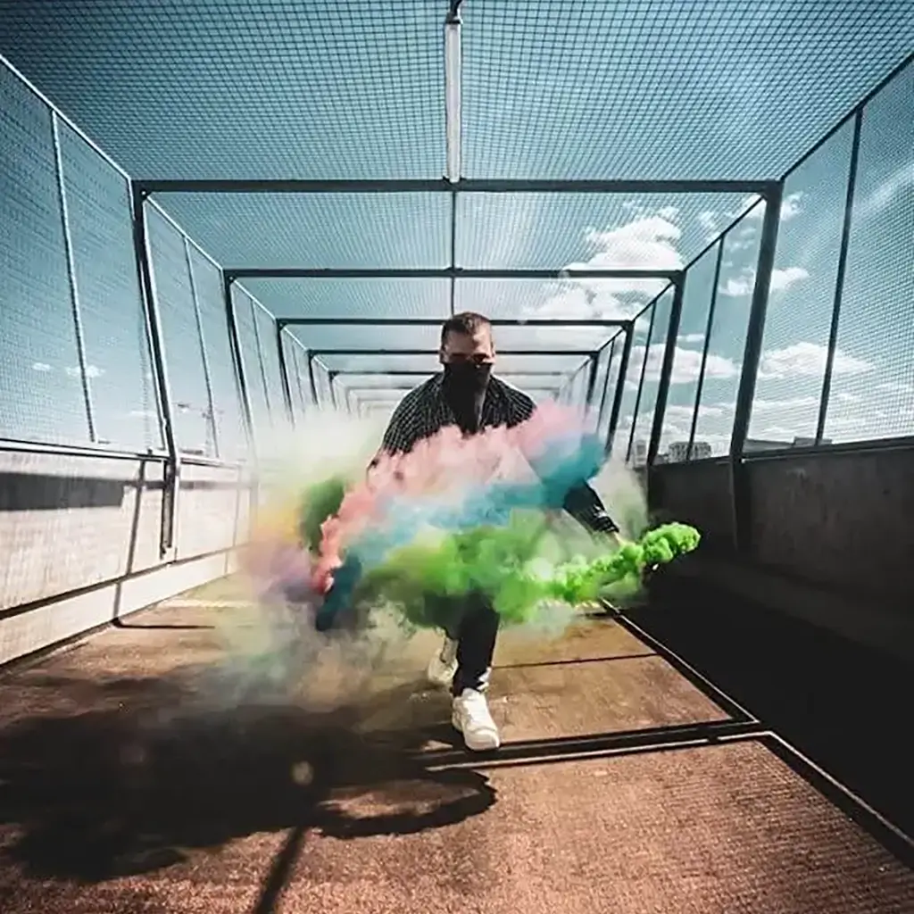 Fumigène à mains 45 secondes rouge 