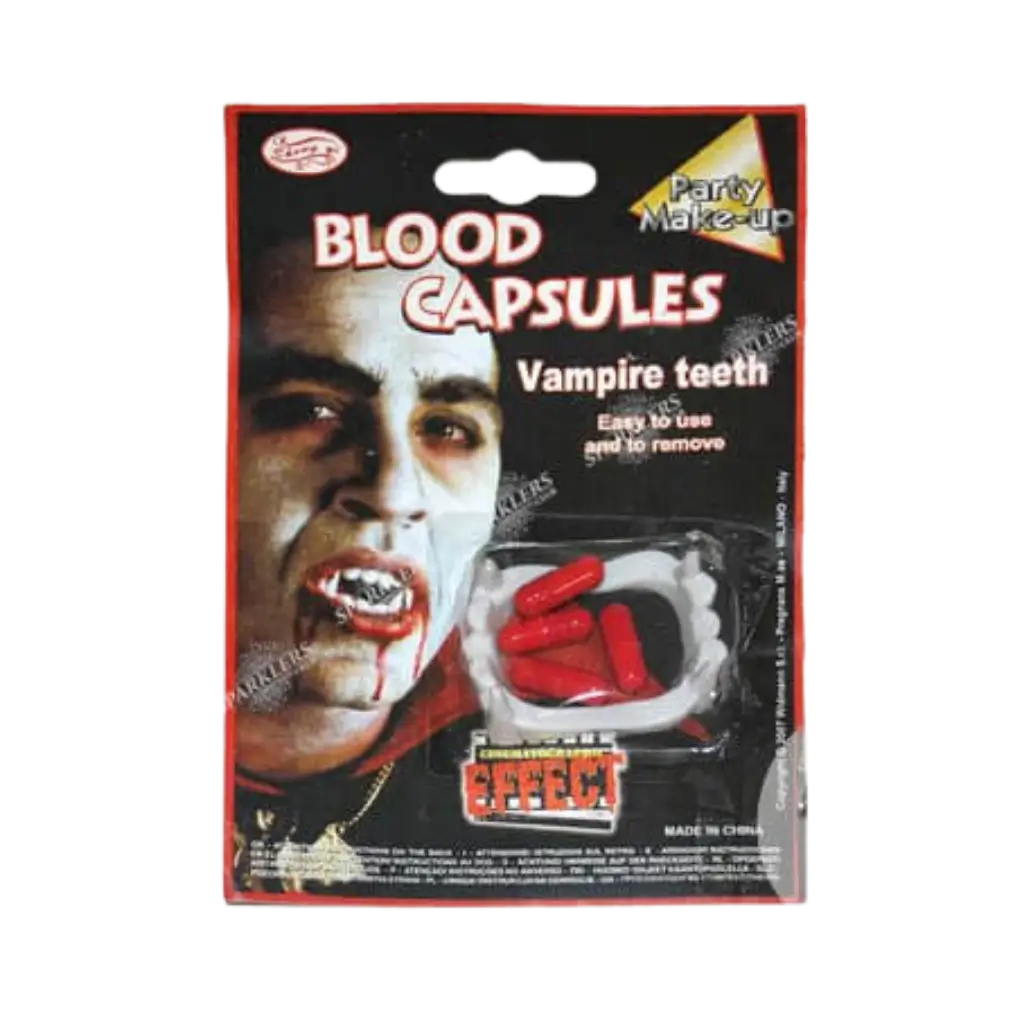 Kit vampire dentier et capsules de faux sang