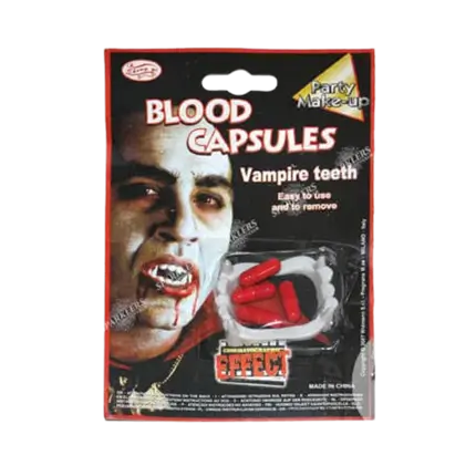 Kit vampire dentier et capsules de faux sang