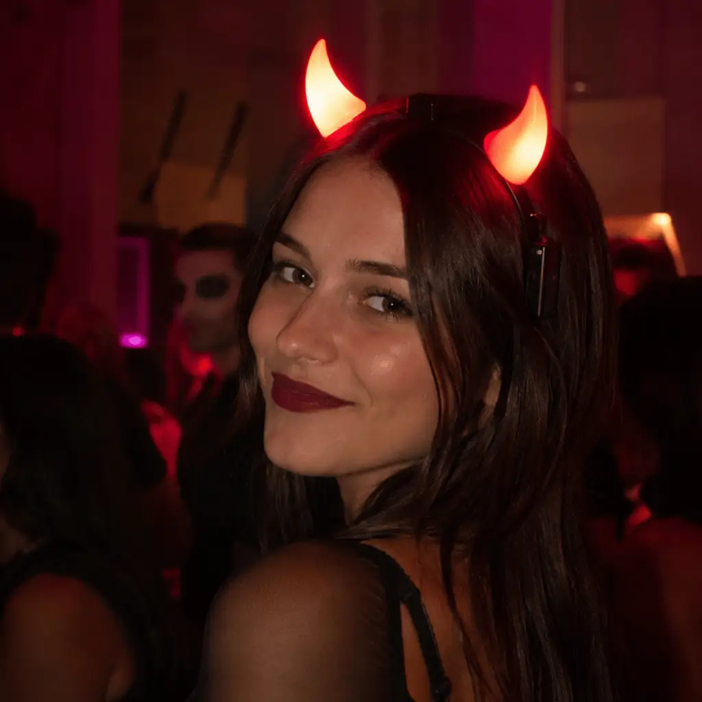 Serre-tête Cornes de Diable LED Rouge