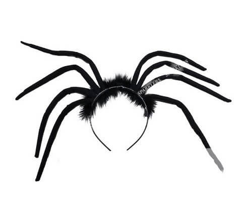 Serre-tête araignée noire avec fourrure