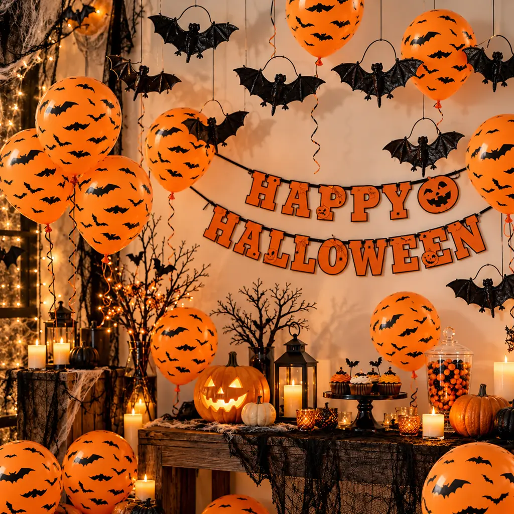Lot 50 Ballons Halloween Chauve souris