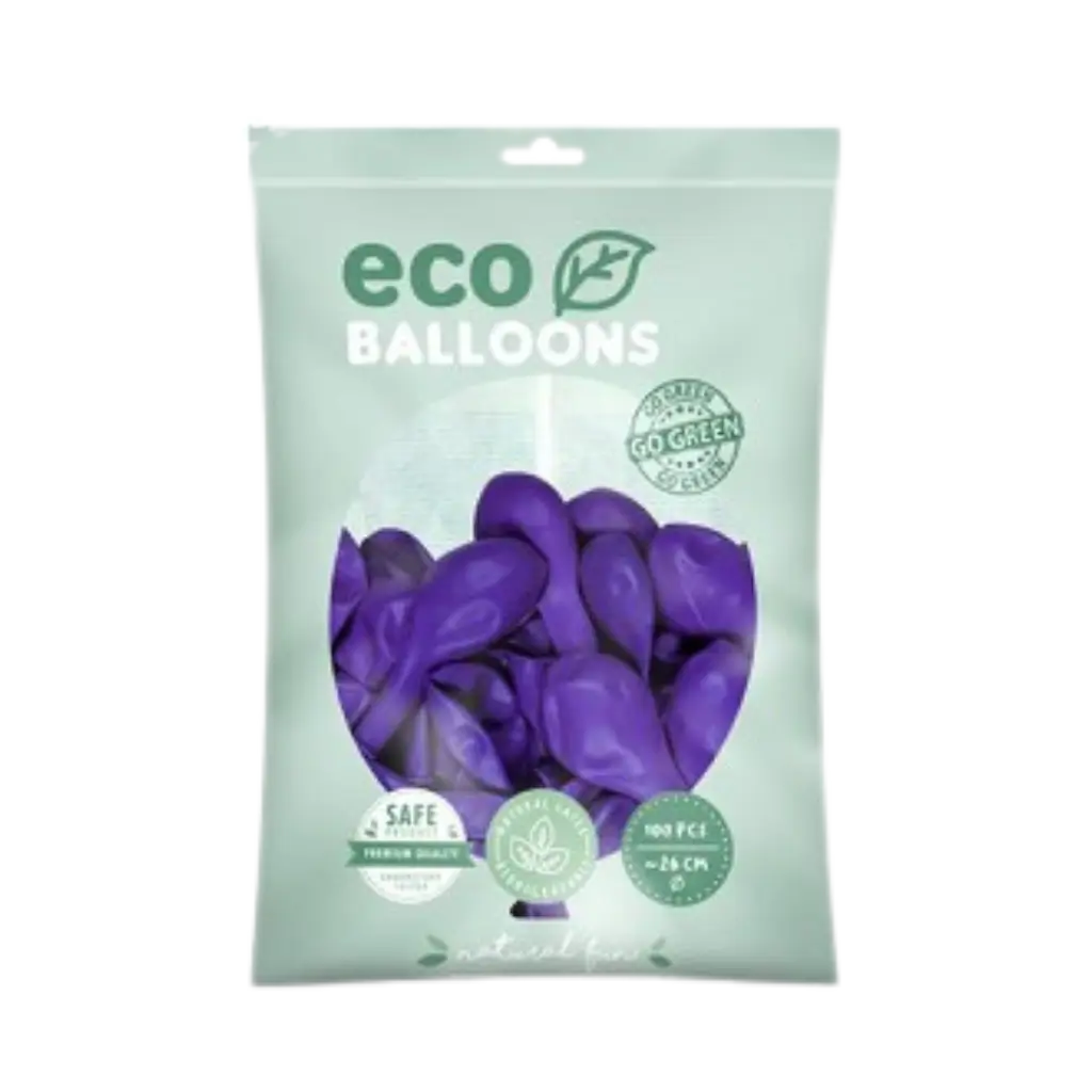 Lot de 100 Ballons de Baudruche Biodégradable Violets