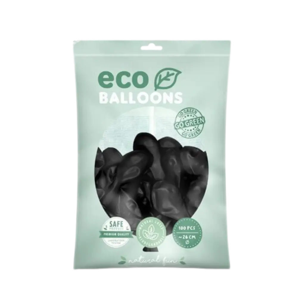 Lot de 100 Ballons de Baudruche Biodégradable Noirs