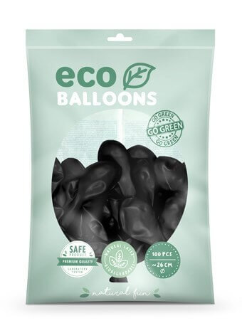 Lot de 100 Ballons de Baudruche Biodégradable Noirs