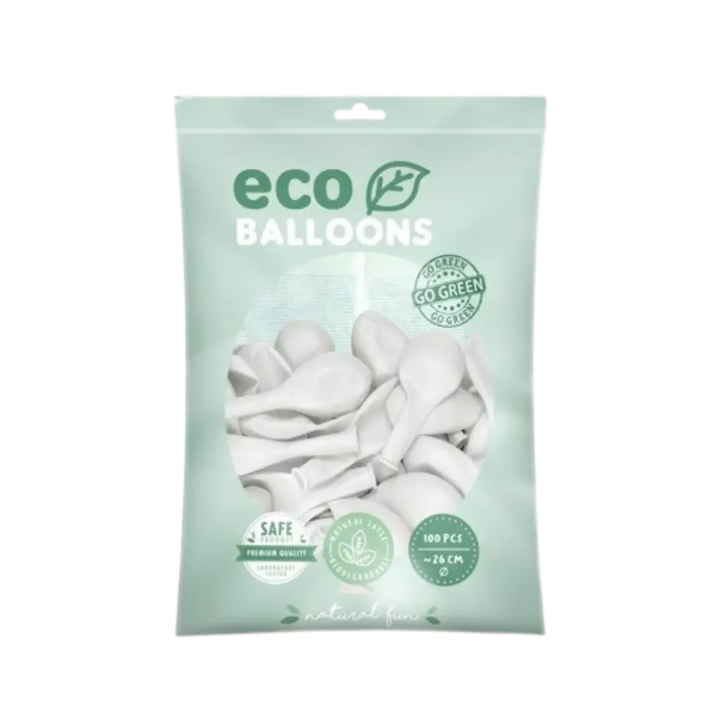 Lot de 100 Ballons de Baudruche Biodégradable Blancs 