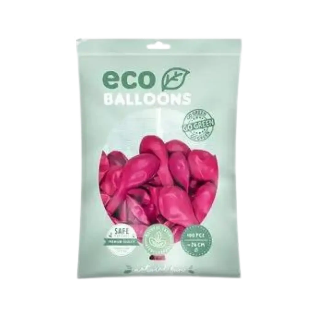 Lot de 100 Ballons Pastel Biodégradable Rose Foncé