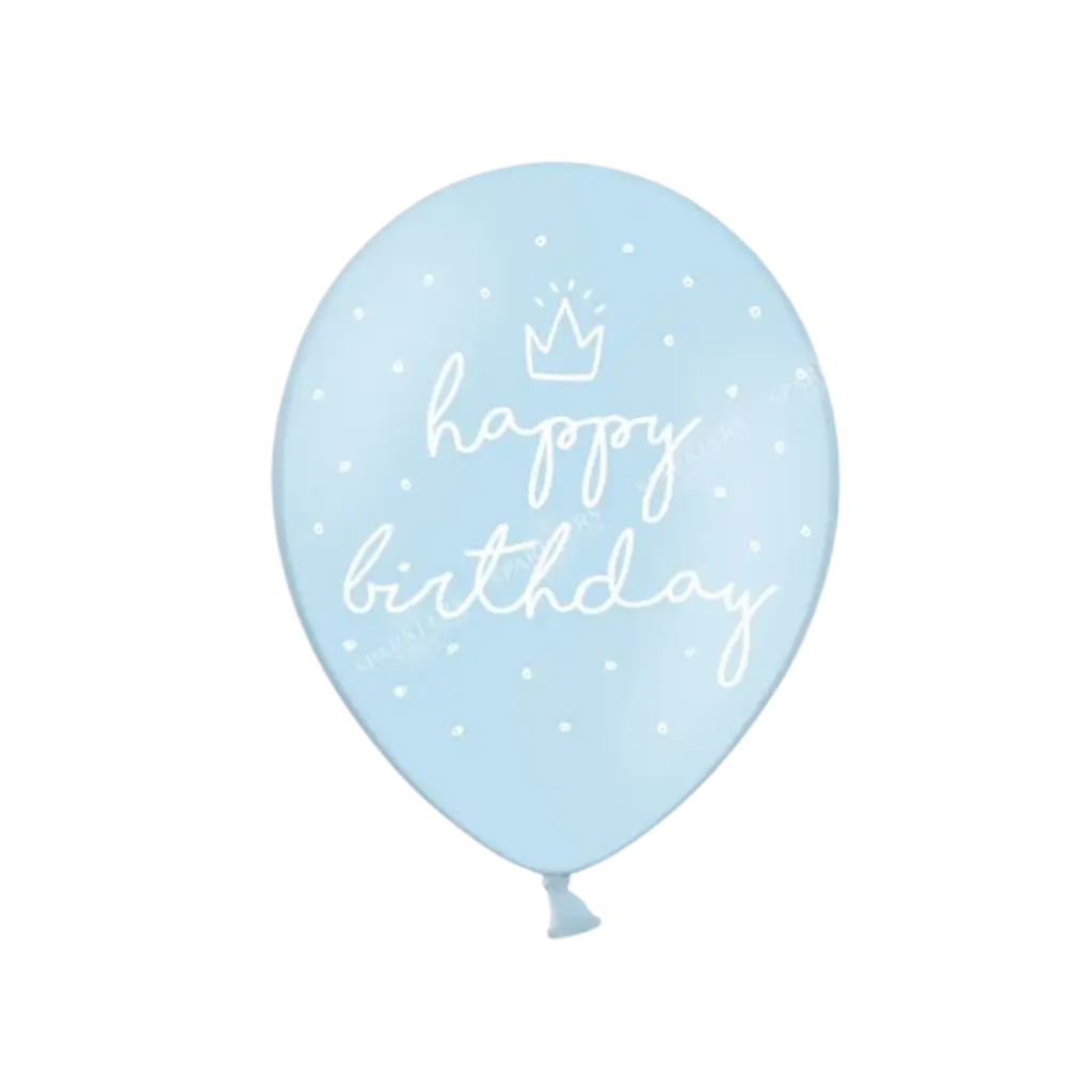 Ballons "HAPPY BIRTHDAY" Bleus (Lot de 6)