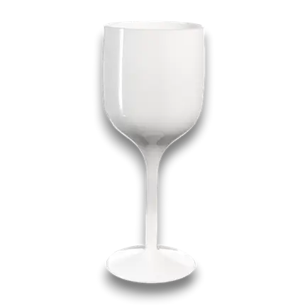 Verres à vin en plastique blanc 34cl Incassable - 6 pièces