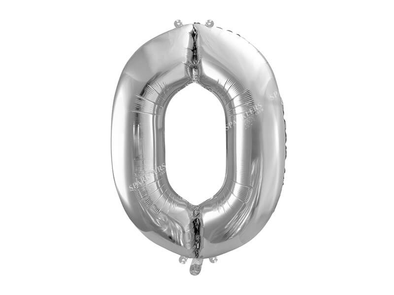 Ballon anniversaire chiffre 0 Argent 86cm 