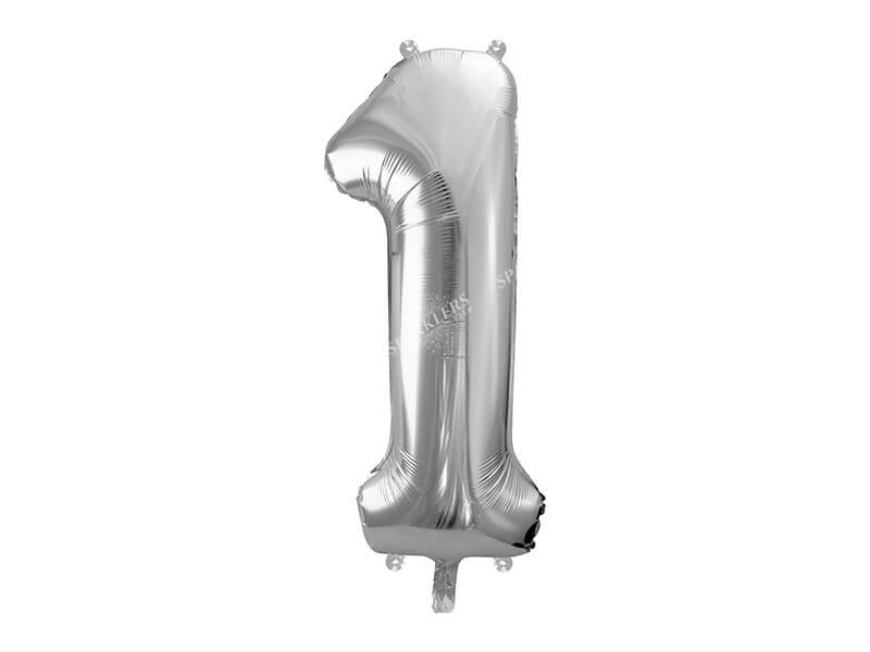 Ballon Anniversaire Chiffre 1 Argent 86cm 