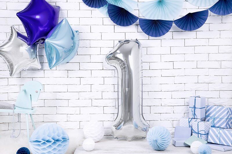 Ballon Anniversaire Chiffre 1 Argent 86cm 