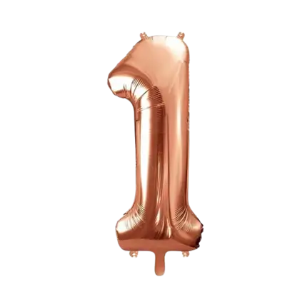 Ballon Anniversaire Chiffre 1 Or Rose 86cm 