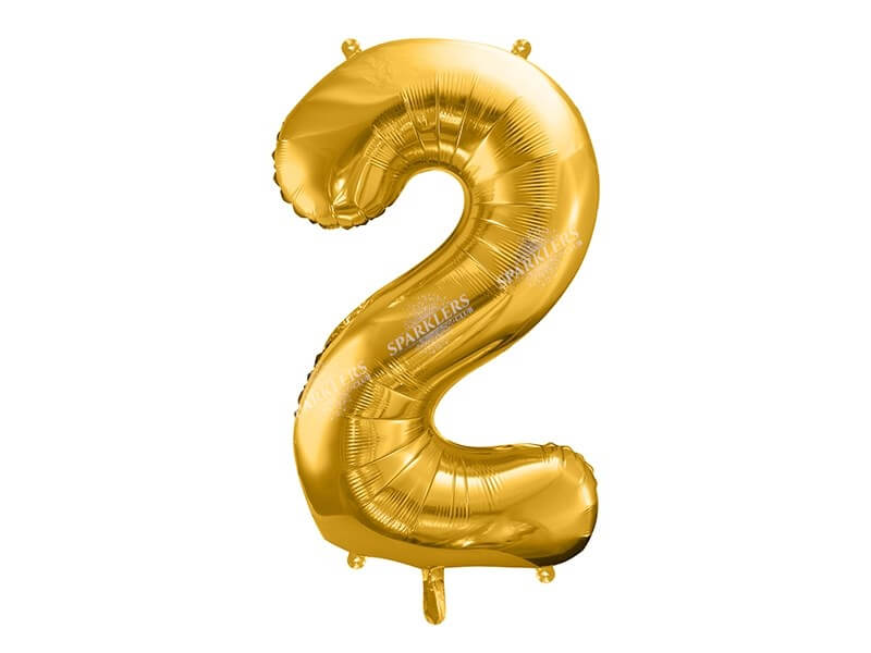 Ballon chiffre 2 Or (gold) 86cm 