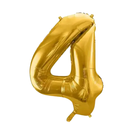 Ballon chiffre 4 Or (gold) 86cm 