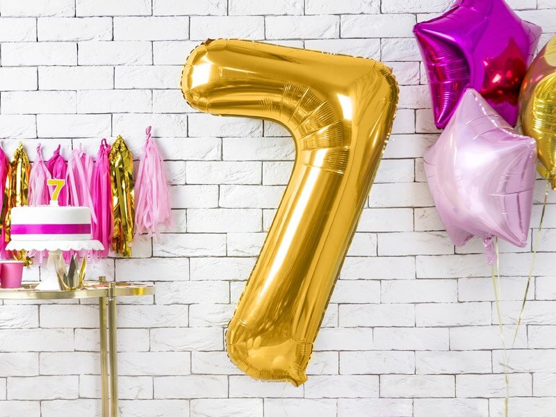 Ballon chiffre 7 Or (gold) 86cm 