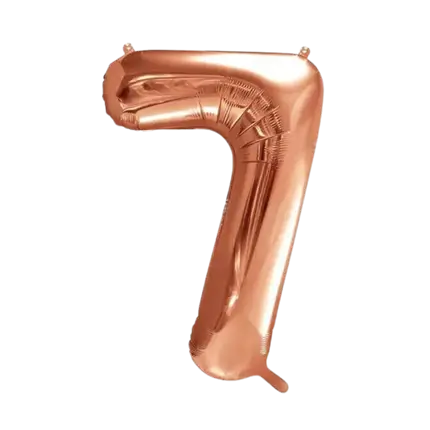 Ballon anniversaire chiffre 7 Or Rose 86cm 