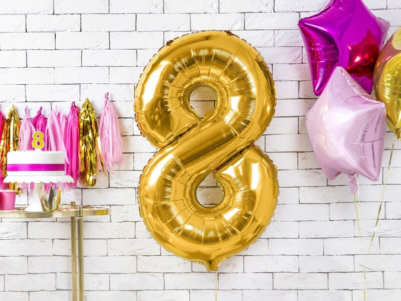 Ballon chiffre 8 Or (gold) 86cm 