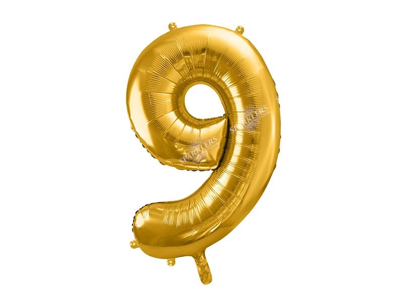 Ballon chiffre 9 Or (gold) 86cm 