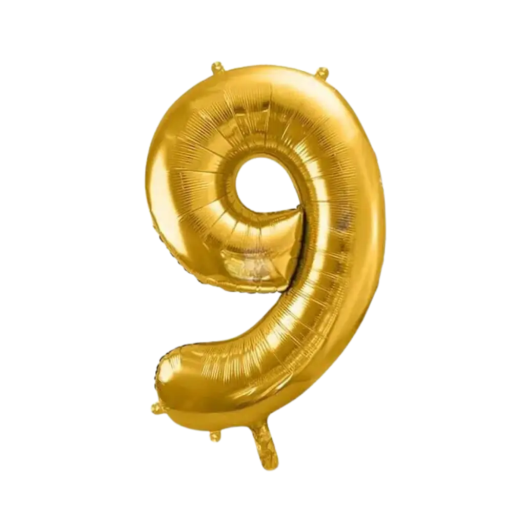 Ballon chiffre 9 Or (gold) 86cm 