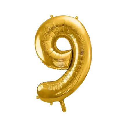 Ballon chiffre 9 Or (gold) 86cm 