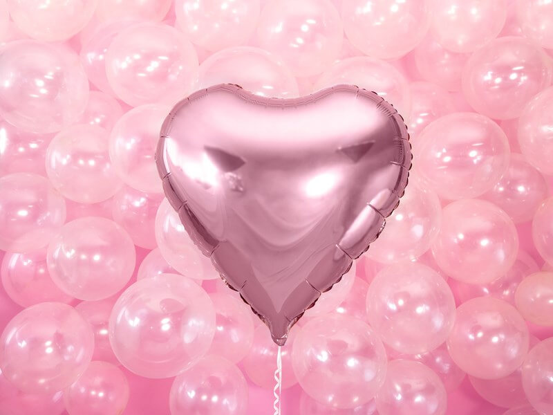 Ballon Coeur rose métallique 61cm