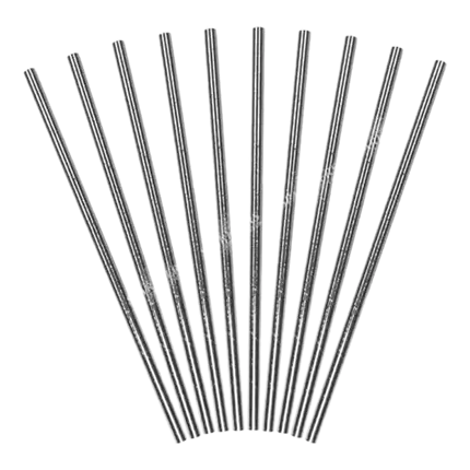 100 Pailles en papier couleur argent