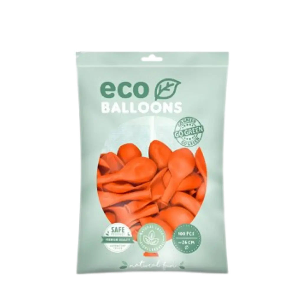 Lot de 100 Ballons de Baudruche Biodégradable Orange 