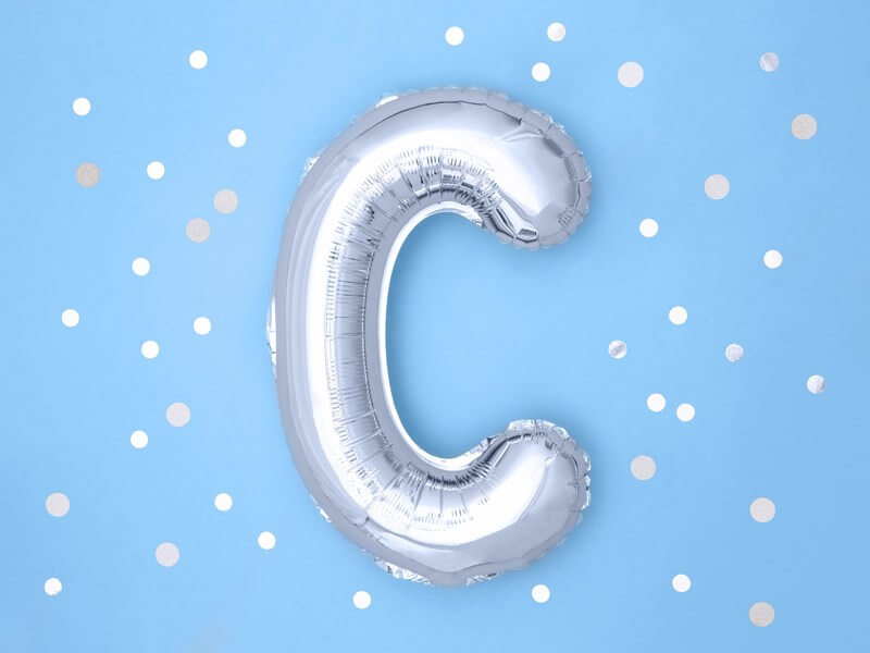 Ballon Lettre C argent - 35cm
