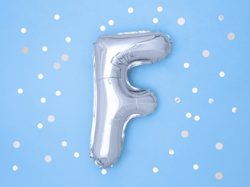 Ballon Lettre F argent - 35cm