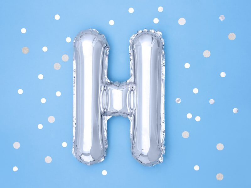Ballon Lettre H argent - 35cm