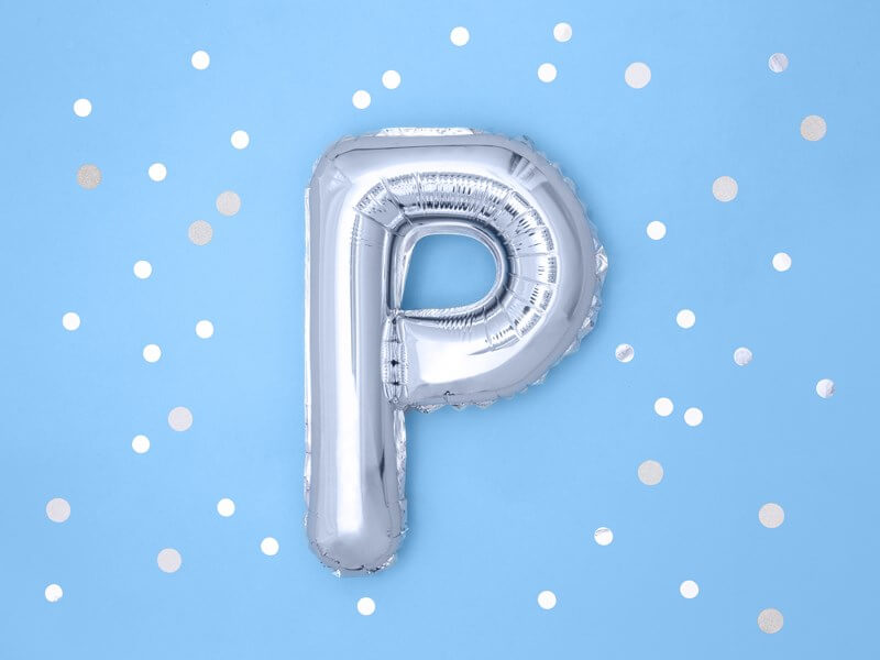 Ballon Lettre P argent - 35cm