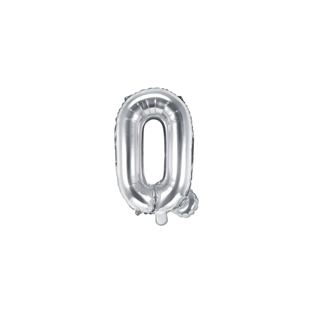 Ballon Lettre Q argent - 35cm