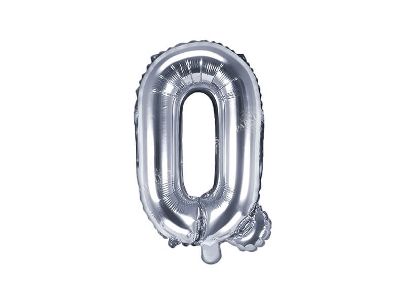 Ballon Lettre Q argent - 35cm